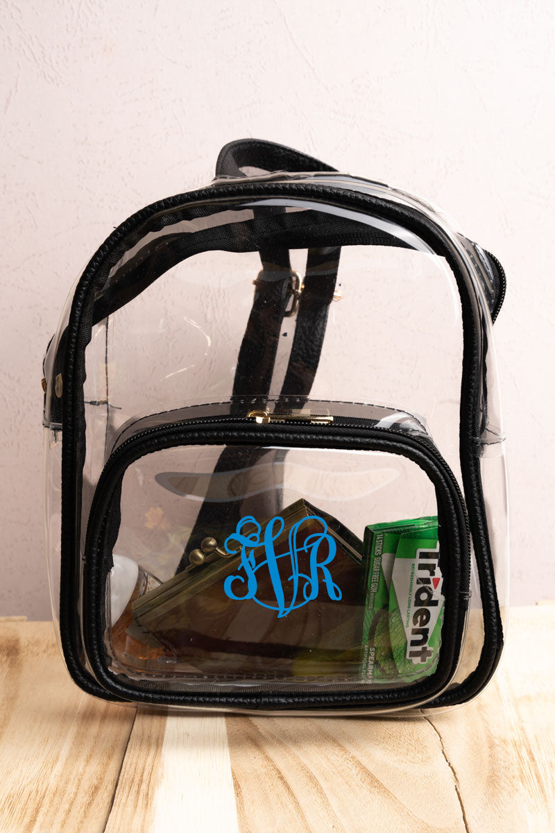 Zahra Clear Backpack with Black Trim